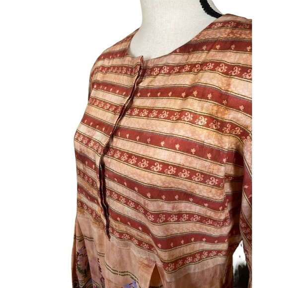 Handcrafted embroidered printed garden tunic kurti kurta midi dress size S/M - Picture 9 of 11